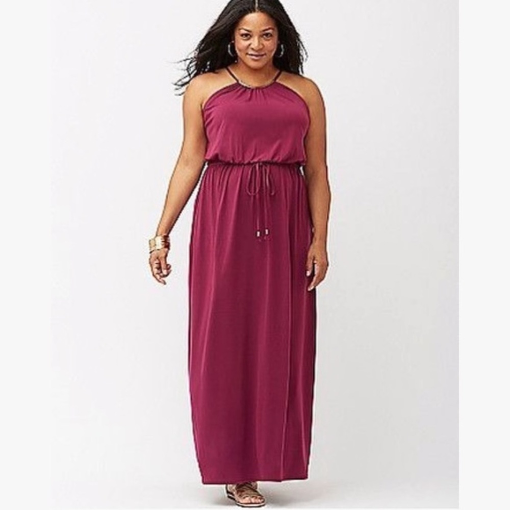 Lane Bryant Burgundy Maxi Dress 18/20 NWT